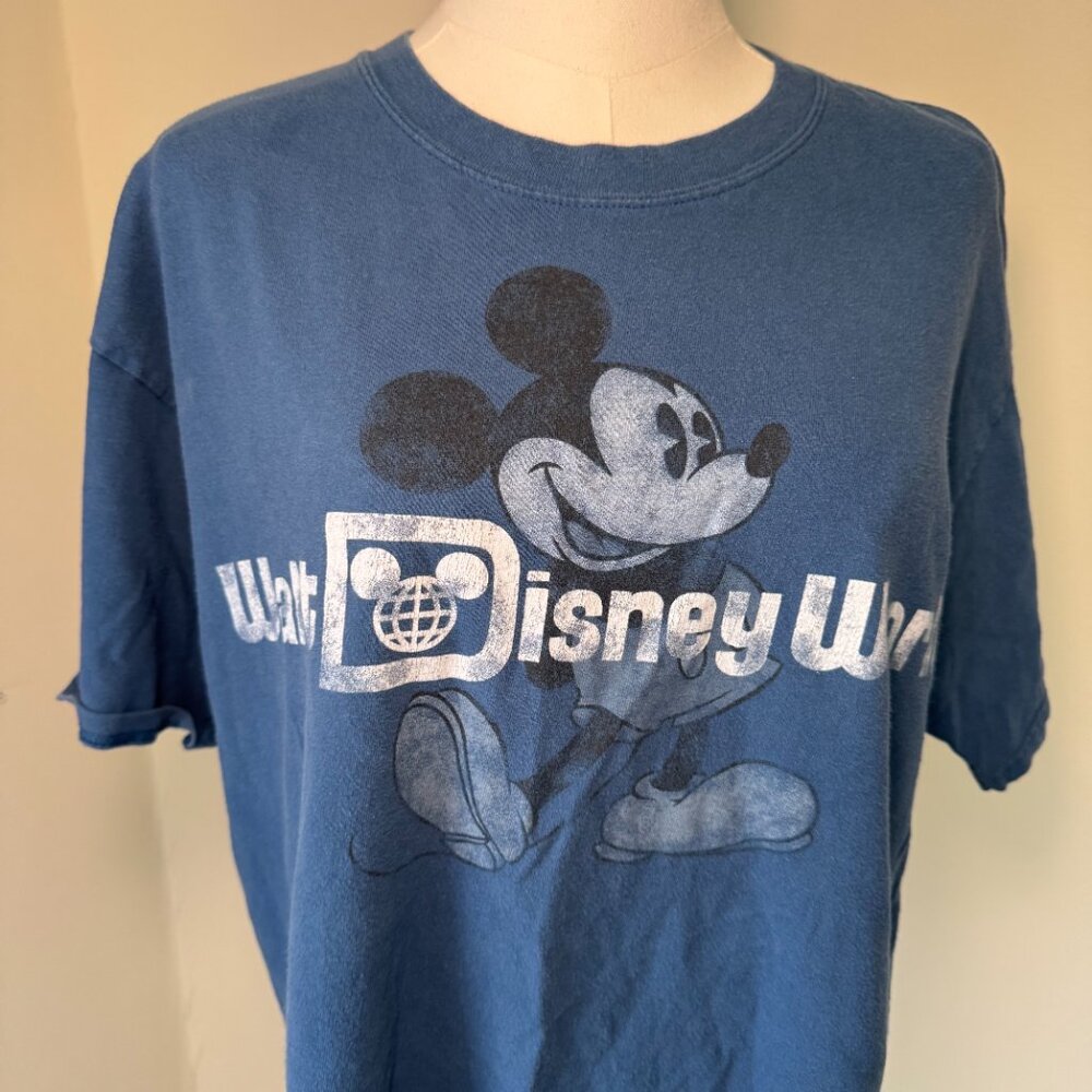 Disney Parks WDW Mickey Mouse Blue Graphic T Shirt - Picture 4 of 10